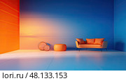 interior orange to blue gradient ai generated. Стоковое AI-изображение, AI-художник Vectorwin / Фотобанк Лори