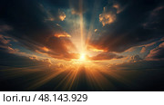 light sun rays in clouds ai generated. Стоковое AI-изображение, AI-художник Vectorwin / Фотобанк Лори