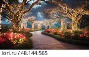 lantern outdoor lights ai generated. Стоковое AI-изображение, AI-художник Vectorwin / Фотобанк Лори