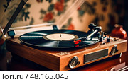 turntable technology old-fashioned ai generated. Стоковое AI-изображение, AI-художник Vectorwin / Фотобанк Лори