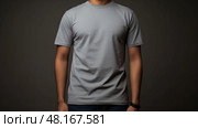 crewneck grey shirt template ai generated. Стоковое AI-изображение, AI-художник Vectorwin / Фотобанк Лори