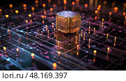 mechanics quantum atom ai generated. Стоковое AI-изображение, AI-художник Vectorwin / Фотобанк Лори
