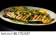 gourmet golden pompano ai generated. Стоковое AI-изображение, AI-художник Vectorwin / Фотобанк Лори