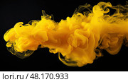 ignited yellow smoke bomb ai generated. Стоковое AI-изображение, AI-художник Vectorwin / Фотобанк Лори