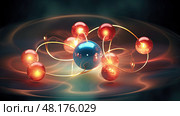 covalent atom illustration ai generated. Стоковое AI-изображение, AI-художник Vectorwin / Фотобанк Лори