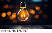 idea light bulb concept ai generated. Стоковое AI-изображение, AI-художник Vectorwin / Фотобанк Лори