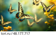 wings yellow butterflies ai generated. Стоковое AI-изображение, AI-художник Vectorwin / Фотобанк Лори