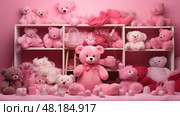 cute pink bear ai generated. Стоковое AI-изображение, AI-художник Vectorwin / Фотобанк Лори