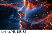 A Mystical Portrait Enhanced with Ethereal Light Accentuated by Sparkling Visual Effects for a Dreamlike Quality. Стоковое AI-изображение, AI-художник Anastasy Yarmolovich / Фотобанк Лори