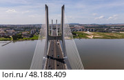 Aerial view of Vasco da Gama bridge Lisbon. Стоковое фото, фотограф Данил Руденко / Фотобанк Лори