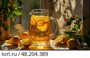 yellow sun tea ai generated. Стоковое AI-изображение, AI-художник Vectorwin / Фотобанк Лори