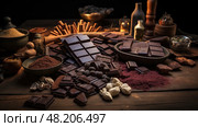 magnesium dark chocolate health ai generated. Стоковое AI-изображение, AI-художник Vectorwin / Фотобанк Лори