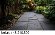 garden dark gray slate ai generated. Стоковое AI-изображение, AI-художник Vectorwin / Фотобанк Лори