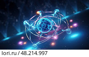 3d atom graphic ai generated. Стоковое AI-изображение, AI-художник Vectorwin / Фотобанк Лори