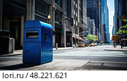 street blue mail box ai generated. Стоковое AI-изображение, AI-художник Vectorwin / Фотобанк Лори