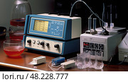 pipette lab equipment ai generated. Стоковое AI-изображение, AI-художник Vectorwin / Фотобанк Лори