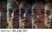 Intimate Close-Up Portraits Capturing the Strength and Beauty of Five Women Embracing Their Scars and Bruises. Стоковое AI-изображение, AI-художник Данила Большаков / Фотобанк Лори