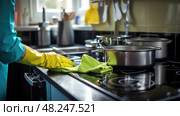 solution kitchen cleaning ai generated. Стоковое AI-изображение, AI-художник Vectorwin / Фотобанк Лори