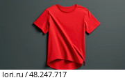 modern red shirt mockup ai generated. Стоковое AI-изображение, AI-художник Vectorwin / Фотобанк Лори