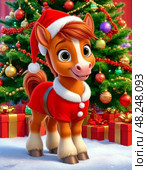 The year 2026 on the Eastern calendar is the year of the red fiery Horse. The red fiery Horse is a sign of purposefulness and triumph. Стоковое AI-изображение, AI-художник Сергей Елизарьев / Фотобанк Лори