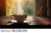 morng coffee in ai generated. Стоковое AI-изображение, AI-художник Vectorwin / Фотобанк Лори