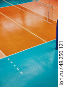 Volleyball Court Layout With Colorful Surfaces and Clear Space for Play. Стоковое фото, фотограф Aleksandr Golubev / Фотобанк Лори