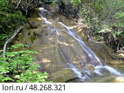 Водопад на ручье Кочкара, впадающем в реку Пшада, Краснодарский край. Стоковое фото, фотограф Оглоблин Андрей Николаевич / Фотобанк Лори