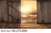 sungolden open door with light ai generated. Стоковое AI-изображение, AI-художник Vectorwin / Фотобанк Лори