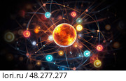 protons atomic structure ai generated. Стоковое AI-изображение, AI-художник Vectorwin / Фотобанк Лори