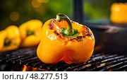 sizzle yellow bell pepper ai generated. Стоковое AI-изображение, AI-художник Vectorwin / Фотобанк Лори