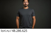 sof dark grey t shirt ai generated. Стоковое AI-изображение, AI-художник Vectorwin / Фотобанк Лори