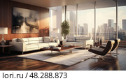 sleek 3d interior renderings ai generated. Стоковое AI-изображение, AI-художник Vectorwin / Фотобанк Лори