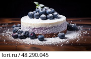 graham dessert blueberry blue ai generated. Стоковое AI-изображение, AI-художник Vectorwin / Фотобанк Лори