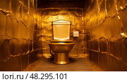 contrast golden toilet ai generated. Стоковое AI-изображение, AI-художник Vectorwin / Фотобанк Лори