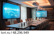 audiovisual hotel technology ai generated. Стоковое AI-изображение, AI-художник Vectorwin / Фотобанк Лори