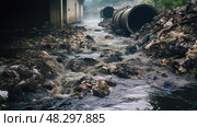 waste sewage water. Стоковое AI-изображение, AI-художник Vectorwin / Фотобанк Лори