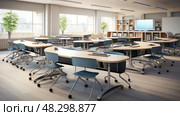 foldable moving desks. Стоковое AI-изображение, AI-художник Vectorwin / Фотобанк Лори