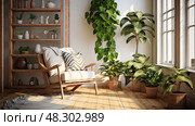 livingroom pothos plant. Стоковое AI-изображение, AI-художник Vectorwin / Фотобанк Лори