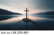 water cross on ai generated. Стоковое AI-изображение, AI-художник Vectorwin / Фотобанк Лори