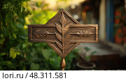 quaint wooden arrow signboards ai generated. Стоковое AI-изображение, AI-художник Vectorwin / Фотобанк Лори
