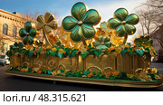 parade gold shamrock. Стоковое AI-изображение, AI-художник Vectorwin / Фотобанк Лори