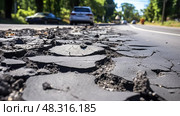 bitumen road material ai generated. Стоковое AI-изображение, AI-художник Vectorwin / Фотобанк Лори
