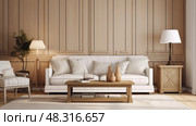 wood wainscoting wall ai generated. Стоковое AI-изображение, AI-художник Vectorwin / Фотобанк Лори