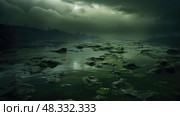 pond murky water ai generated. Стоковое AI-изображение, AI-художник Vectorwin / Фотобанк Лори