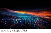 real big data stream ai generated. Стоковое AI-изображение, AI-художник Vectorwin / Фотобанк Лори