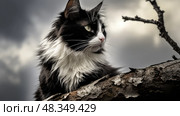 bicolor black and white cats ai generated. Стоковое AI-изображение, AI-художник Vectorwin / Фотобанк Лори