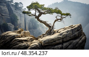 perseverance resilient tree ai generated. Стоковое AI-изображение, AI-художник Vectorwin / Фотобанк Лори