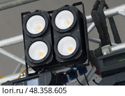 Осветительное оборудование для сцены для создания световых эффектов. Light heads equipment preparing for a light show. Стоковое фото, фотограф Татьяна Д / Фотобанк Лори