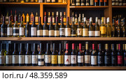 labels wine bottle shop ai generated. Стоковое AI-изображение, AI-художник Vectorwin / Фотобанк Лори