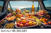 sandwiches road trip food ai generated. Стоковое AI-изображение, AI-художник Vectorwin / Фотобанк Лори
